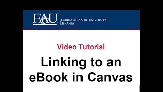 Link to eBooks in Canvas