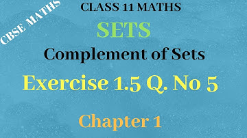 Chapter 1 - SETS | Exercise 1.5 Q.No 5 | CBSE Class 11 Maths in Tamil | NCERT | GS