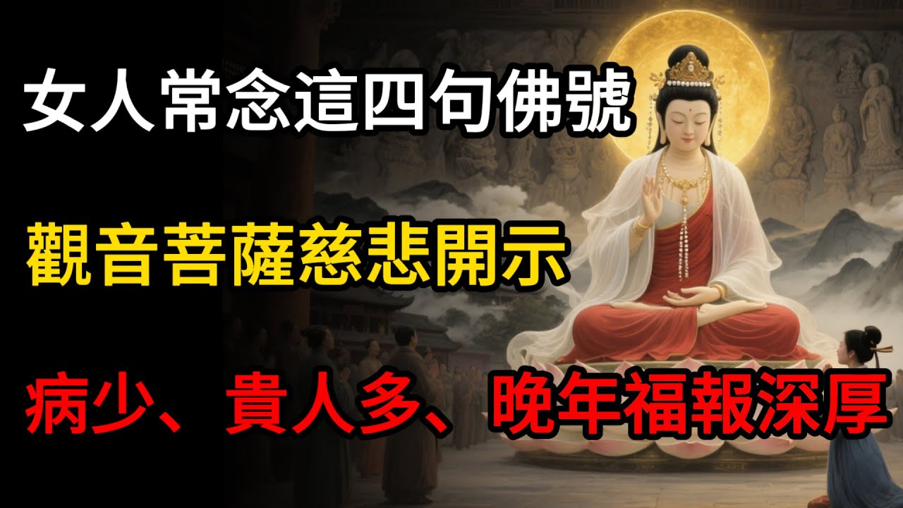 觀音菩薩慈悲：女人常念這四句佛號，病少、貴人多、晚年福報深厚