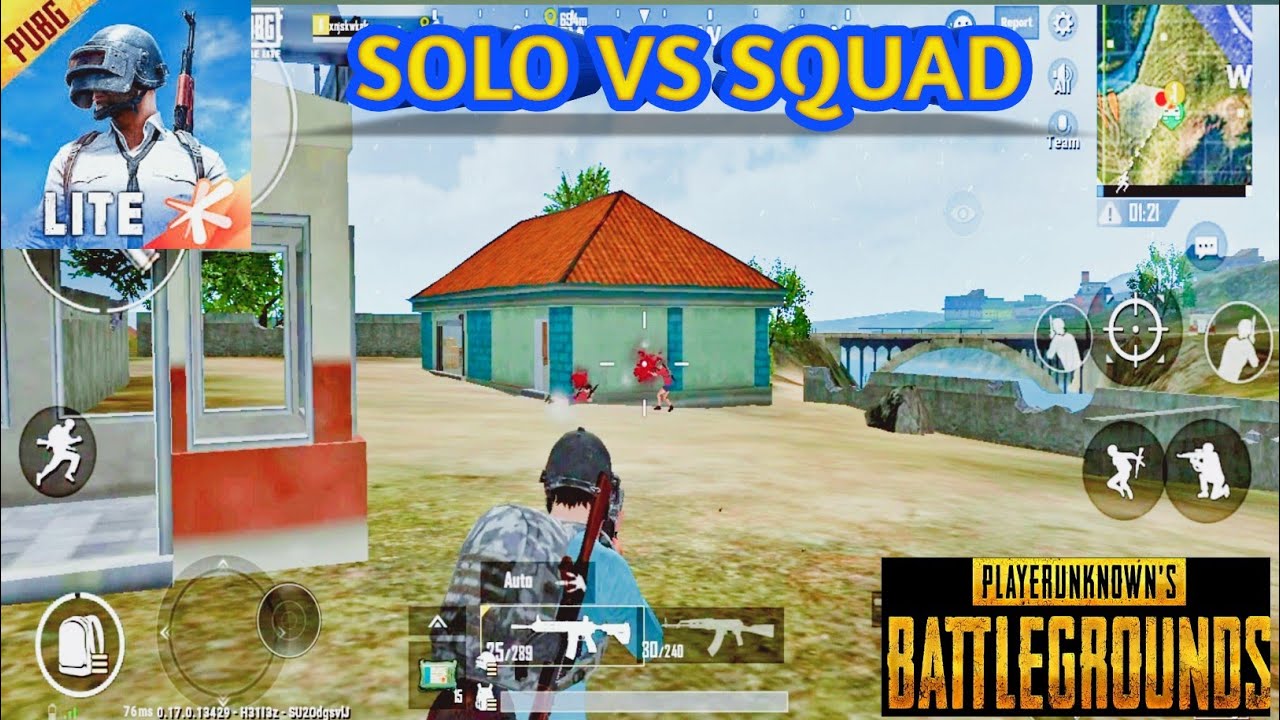 PUBG MOBILE LITE || SOLO VS SQUAD MATCH IN M416 || GAMEPLAY - YouTube