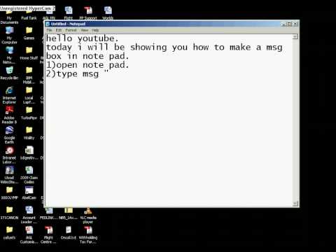 simple msg box in note pad