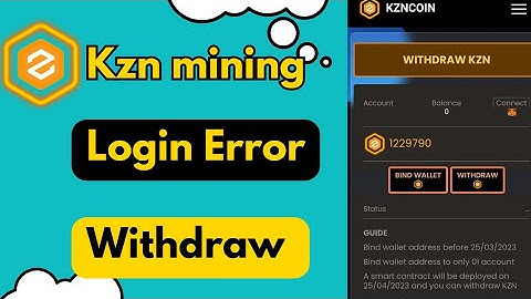 KZNcoin withdraw process. How to withdraw Kzncoin. KZN mining login error solved.