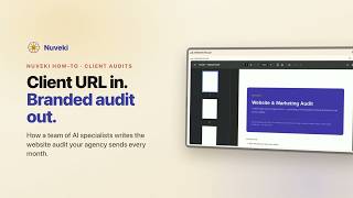 AI Website Audit for Agencies: Client URL In, Branded PDF Report Out | Nuveki