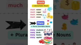 Difference between Much Vs Many| Quantifiers @easytolearn8223 #english