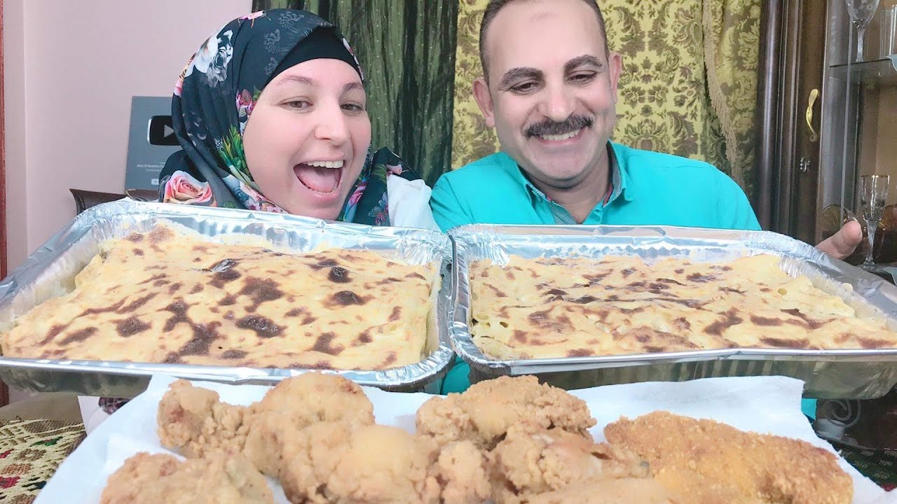 تحدى صنيتين كبار مكرونه بشامل مع قطع الكنتاكى والبانيه والعقاب ماشى ولا بيدى🙈