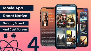 Build and Publish a Movie App || Search, Saved & Cast Screen || React Native for Beginners 2023 ||