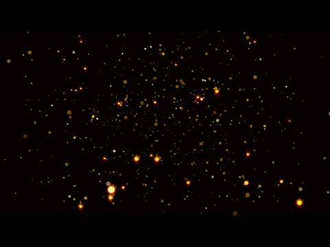 Abstract Shimmering Golden Particles Rotation On A Black Background. Footage Golden Glitter