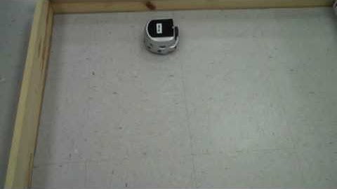 Khepera III robot successfully following wall after running 3 hours of Q Learning in Webots