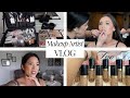 Makeup artist vlog 8 person wedding bridal previews  kit prep