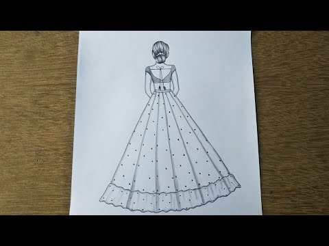 Easy Barbie doll With beautiful dress - pencil sketch || Barbie drawing ||  How to draw a Barbie doll - YouTube