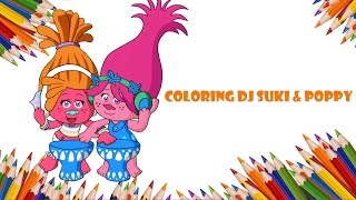 Coloring DJ Suki & Poppy Princess From Trolls movie 2016 screenshot 2
