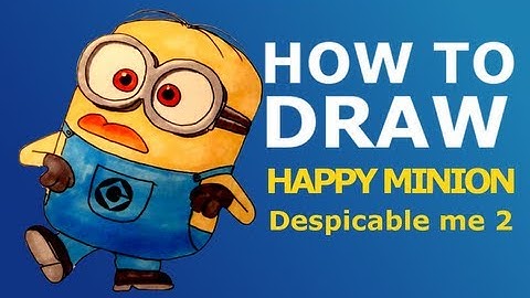 How to draw Bob minion from Minions easy step by step video lesson for beginners