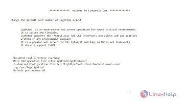 How to Change the Default Port Number of Lighttpd 1.4.54