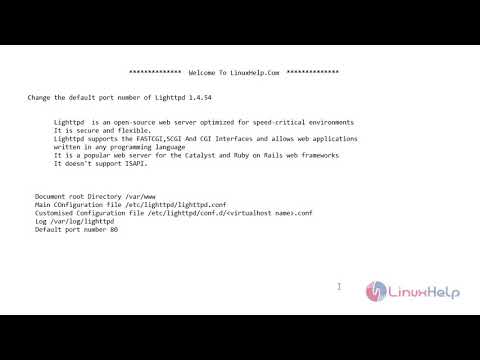 How to Change the Default Port Number of Lighttpd 1.4.54