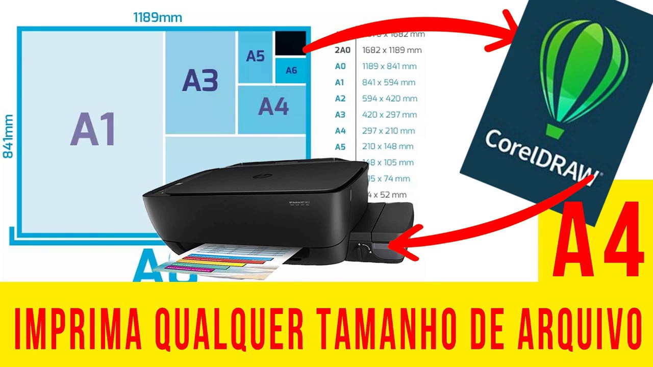 Como imprimir qualquer tamanho de arquivo em uma impressora A4 - YouTube