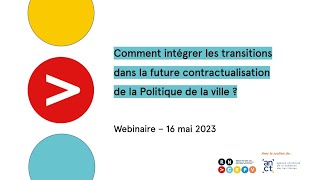 Replay Comment integrer les transitions dans les futurs contrats de ville