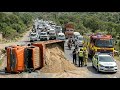 Sand Loaded Truck Overturned on Highway Cabin & Frame Completely Destroyed Restoration by Mechanics