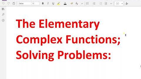 Complex Variables : - ( Elementary complex functions ) - 38. #complexvariables #complexfunctions