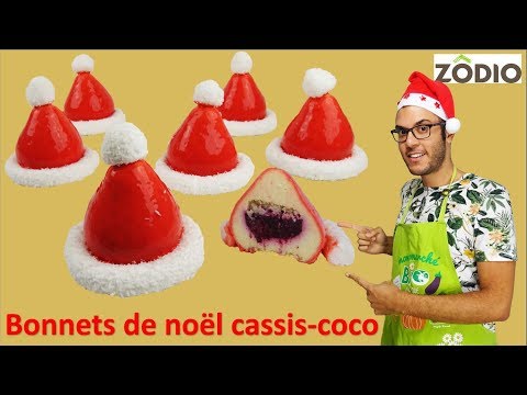 recette-dessert-de-noËl,-bonnets-cassis-coco-/-christmas-hats-blac