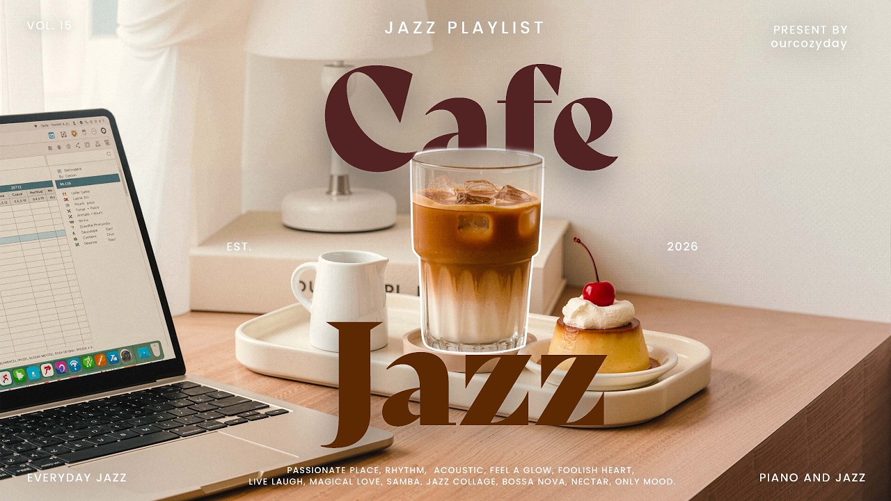 Chill Summer Jazz Café Vibes | Cheerful Guitar Jazz to Work & Study | Ourcozyday Playlist ️🎧