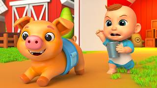 Playtime with Five Little Pigs on Old MacDonald's Farm | Baby LaLa's Children's Rhymes & Songs