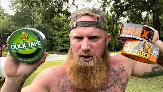 Redneck duct tape durability test! (Duck tape vs Gorilla tape vs TRex tape)