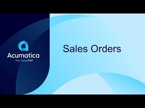 Acumatica Sales Orders