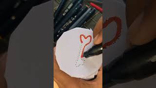 ASMR Poking Dots on Paper 🔑 Heart Key Stipple Art (Deep Satisfying Sounds)#asmr #shorts #diy