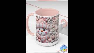Cute Snowman Pattern Mug | Holiday Winter Cocoa Ceramic Accent
