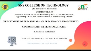 3. PROTECTION &amp; CONTROL OF MICROGRID | SMART GRID | SNS INSTITUTIONS