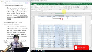 Ôn thi MOS Excel 2016: 1.3.8. Chèn tiêu đề đầu và chân trang (Insert headers and footers)