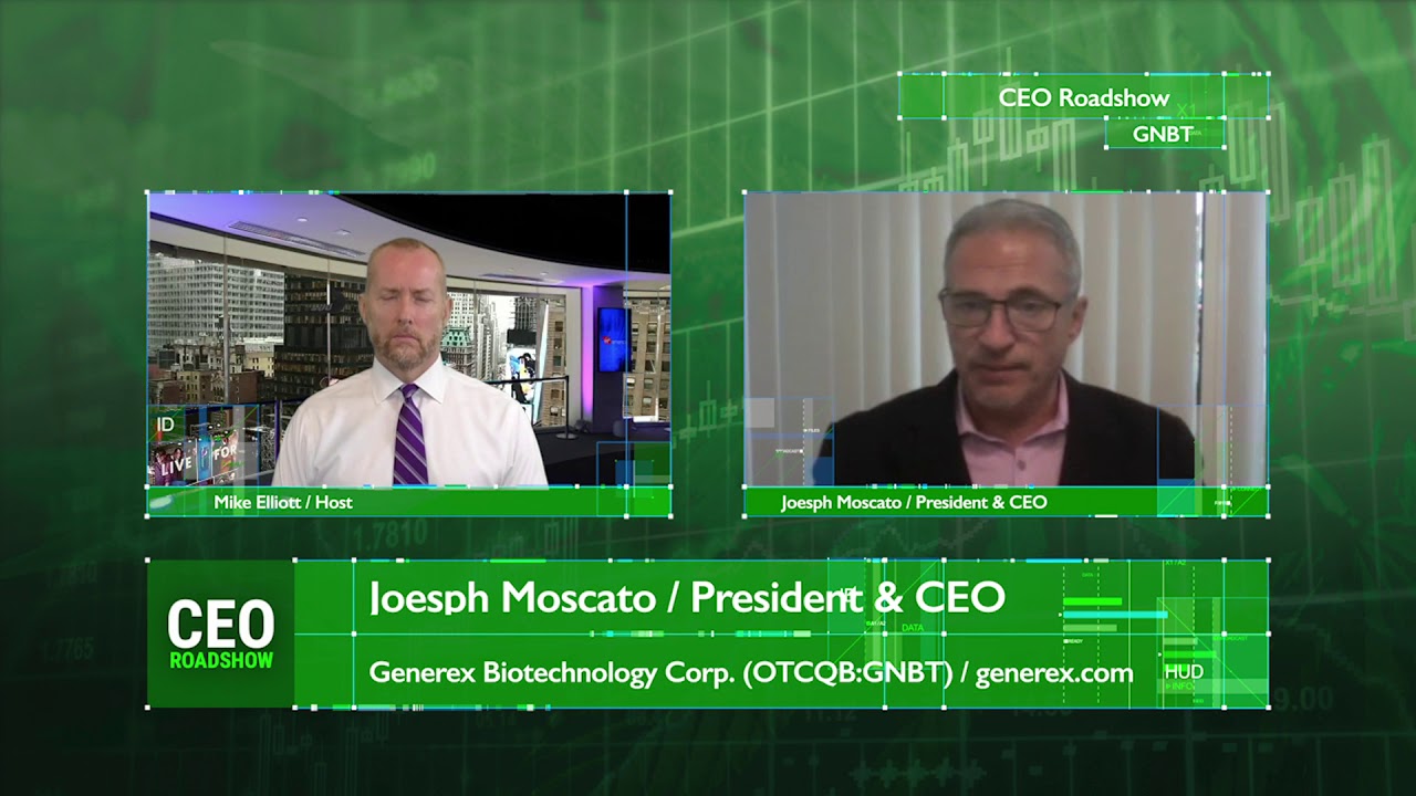 CEORoadshow Interview with Joseph Moscato, President & CEO of Generex
