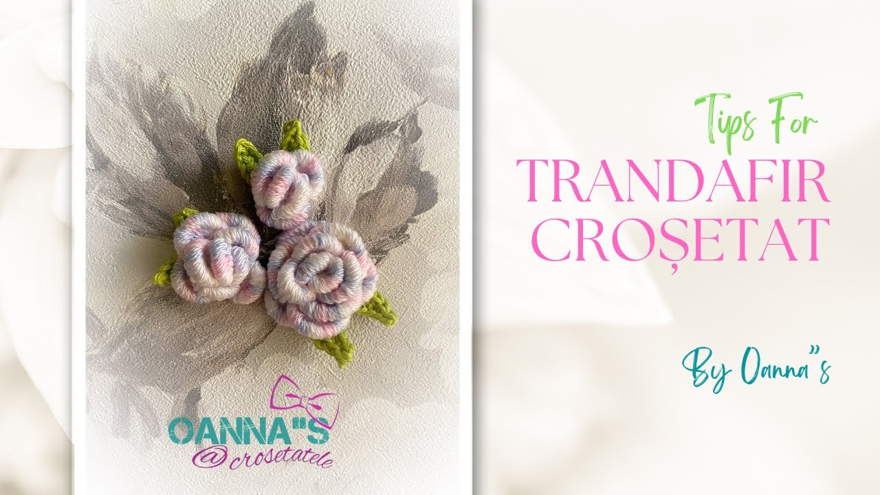 3. Trandafiri croșetati RAPID, arată exact ca cei brodați. Tutorial pas cu pas. Crochet rose