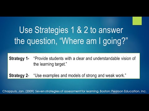 Strategies of Assessment for Learning: Strategies 1 u0026 2