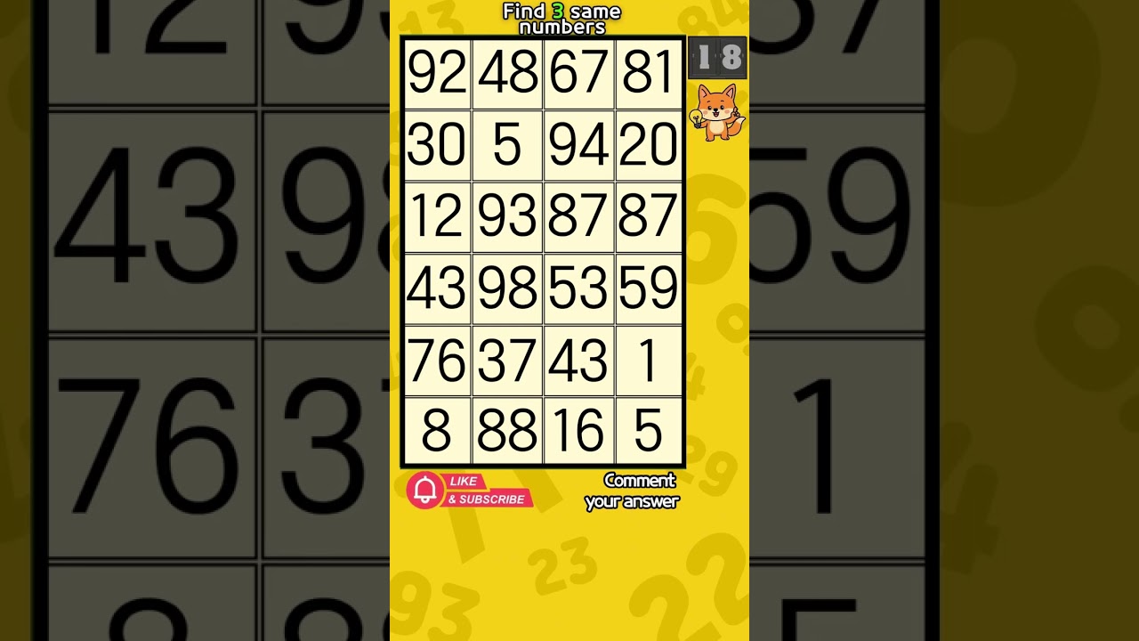 🔢 Same Numbers Puzzle | Shorts Archive 585-592