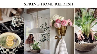 SPRING HOME REFRESH | DIY SPRING CENTERPIECE | SPRING DECORATING IDEAS | HANGING FAUX BEAMS |FLORALS