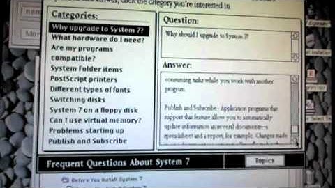 Apple Macintosh -  System 7 (aka Mac OS 7) - introduced 1991