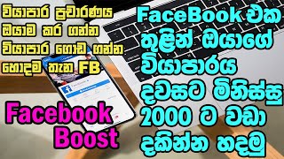 How to boost facebook post sinhala I ඔබගේ වියාපාරය ඔයාම ප්‍රචාරණය කර ගන්න I Business promote ideas