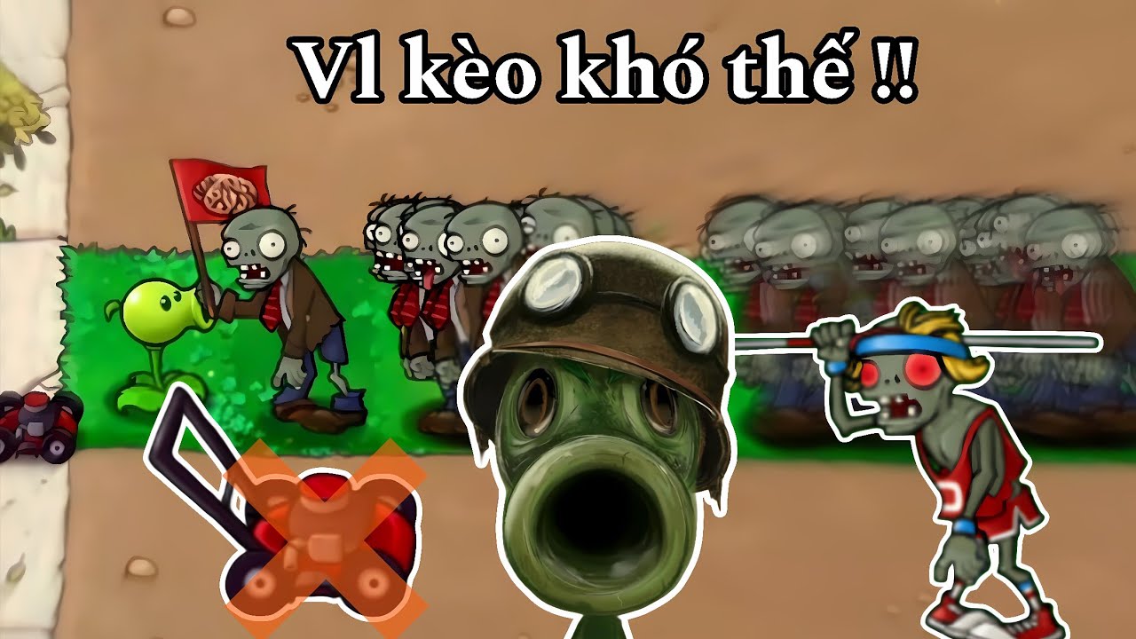 Plants vs Zombies RT: Máy cắt cỏ ở phiên bản này quá yếu hay là Zombies quá mạnh !!