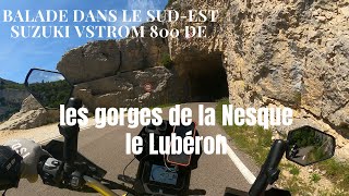 balade moto vers les gorges de la Nesque dans le Lubéron  Suzuki VStrom 800 DE