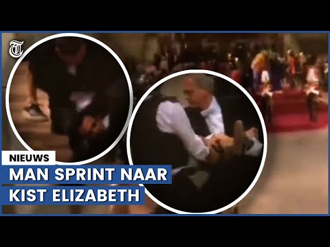 Man sprint naar kist Elizabeth: politie grijpt keihard in