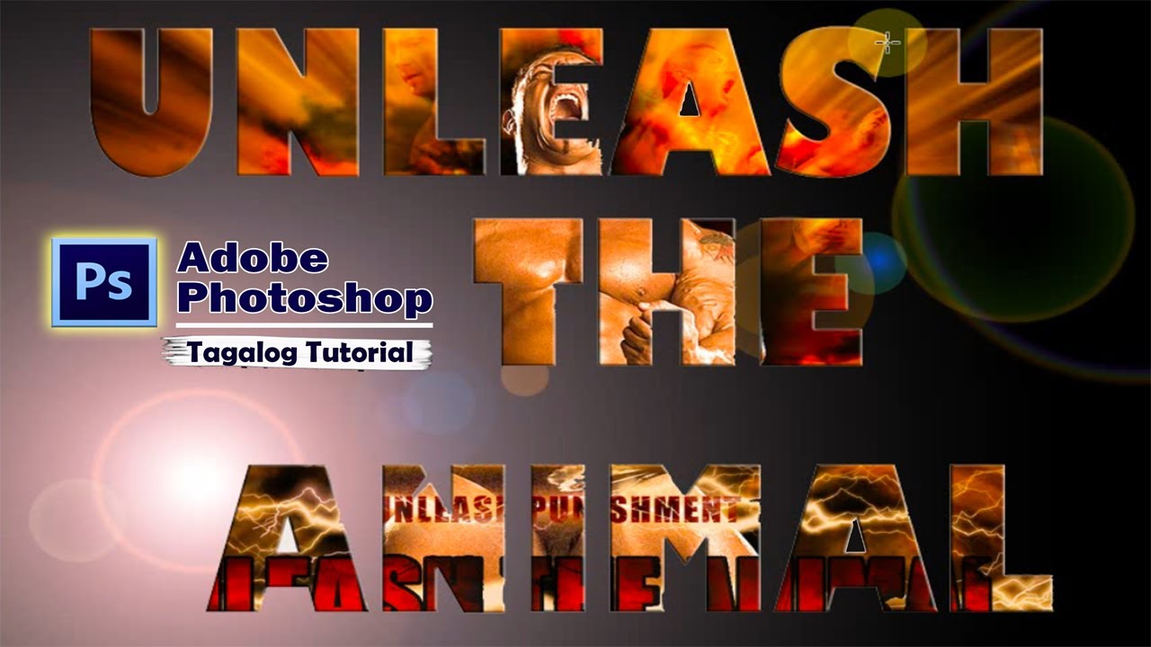 How to place an image inside text in Photoshop - YouTube