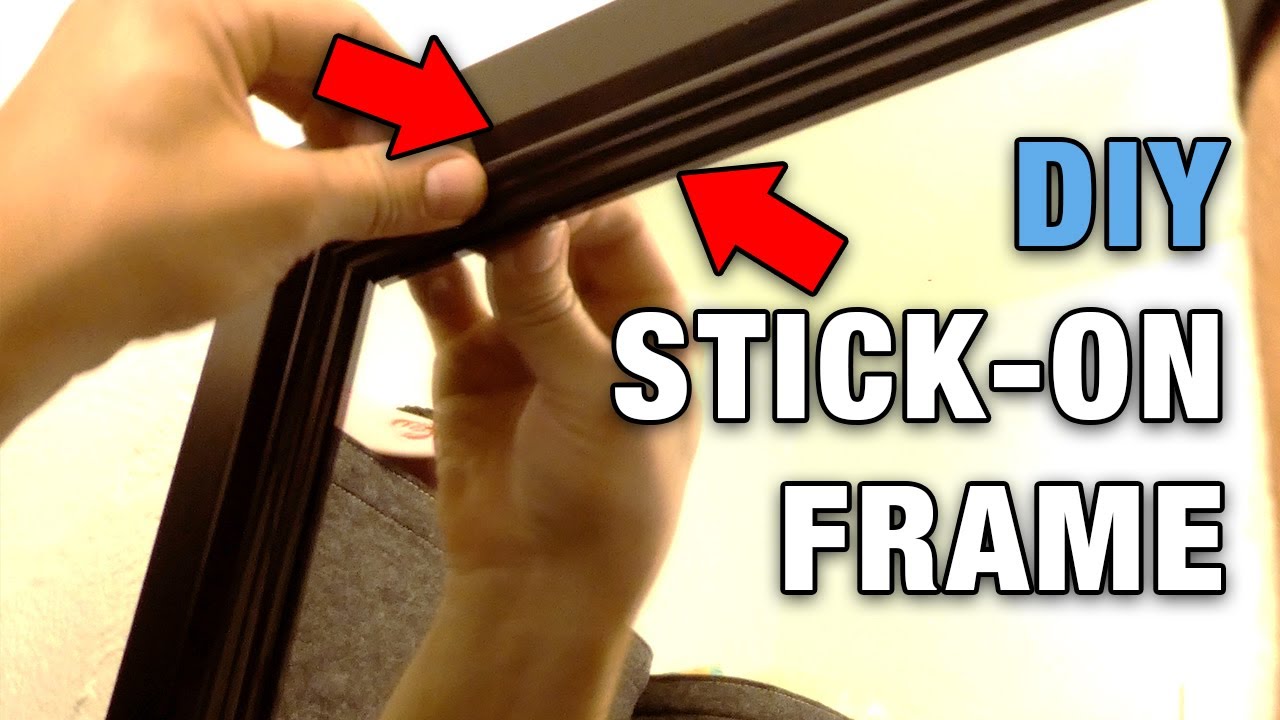 DIY Stick-on Mirror Frame 