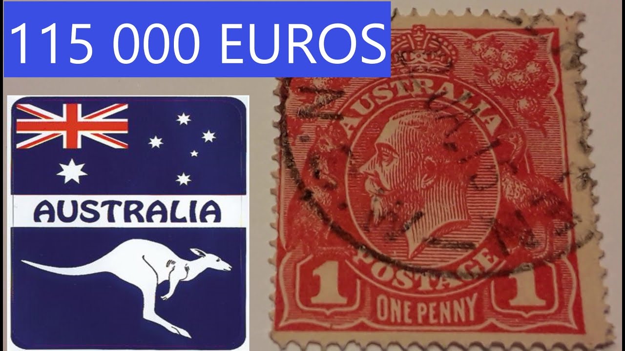 ( Value 115 000 EUROS !!!!!!!!! ) Australian Stamp 1914 One Penny