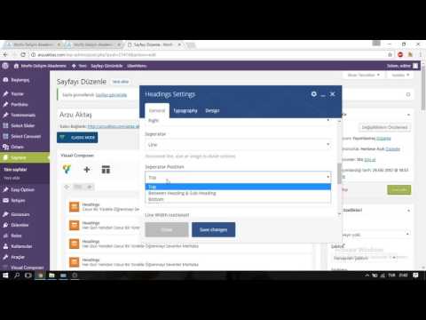 Ders 2 - Başlık Düzenleme (Wordpress & Visual Composer)