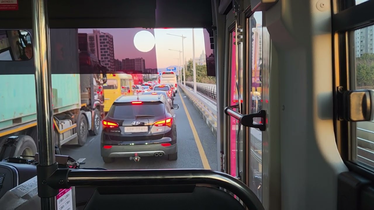 르노자동차남문~한신휴플러스아파트까지 주행영상( 태영버스 도시고속형 급행 3007번버스 ) 