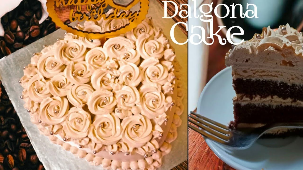 Eggless Dalgona Cake | Spongy Eggless Coffee Cake Without Oven