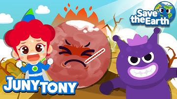 Carbon Monster Hurts the Planet!🌎 | Global Warming🔥 | Save the Earth Songs for Kids | JunyTony