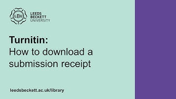 Turnitin: How to download a submission receipt