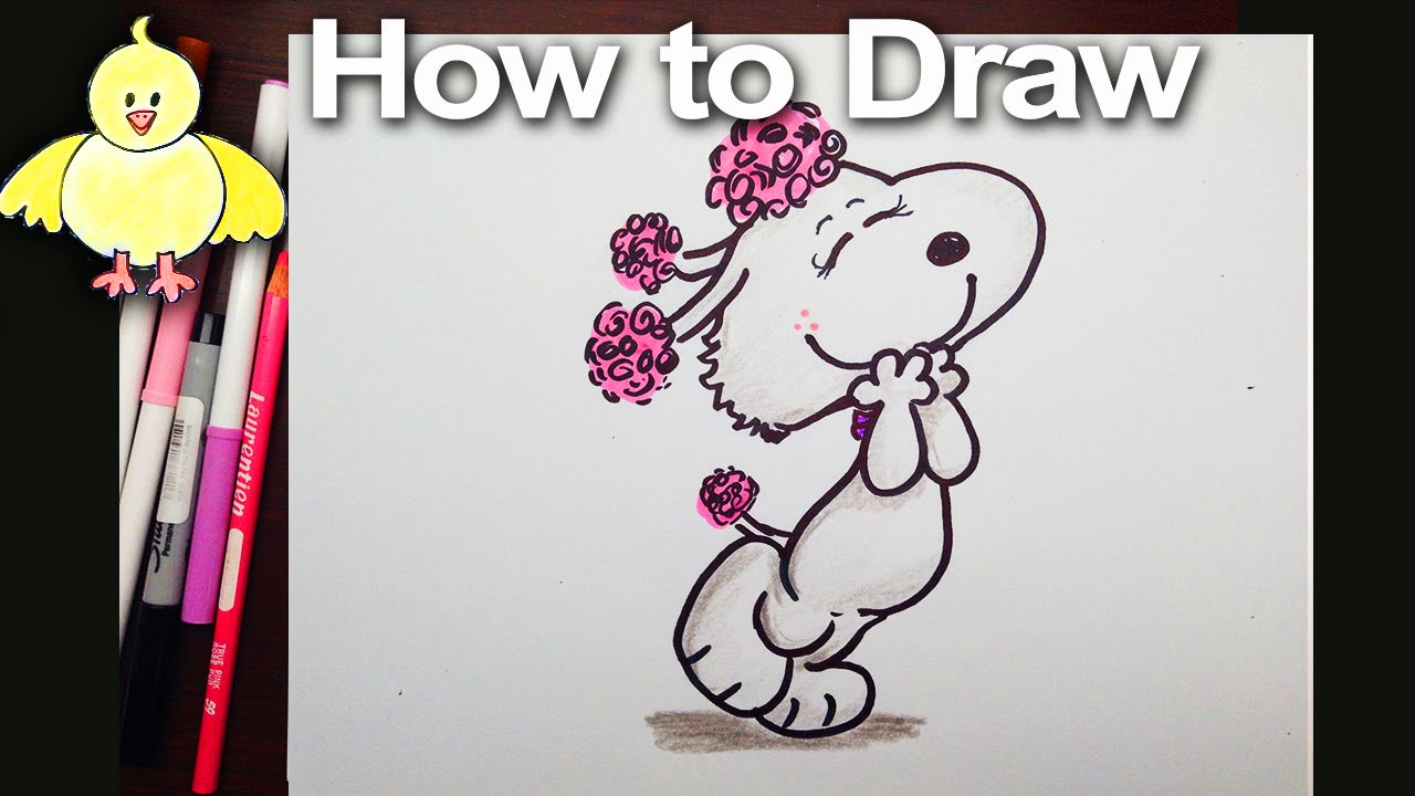 Drawing: How To Draw Fifi (Snoopy's Girlfriend) from the Peanuts Movie...